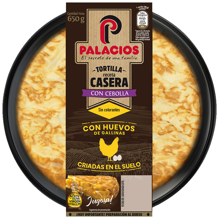 TORTILLA DE PATATA CASERA CON CEBOLLA 650 G.