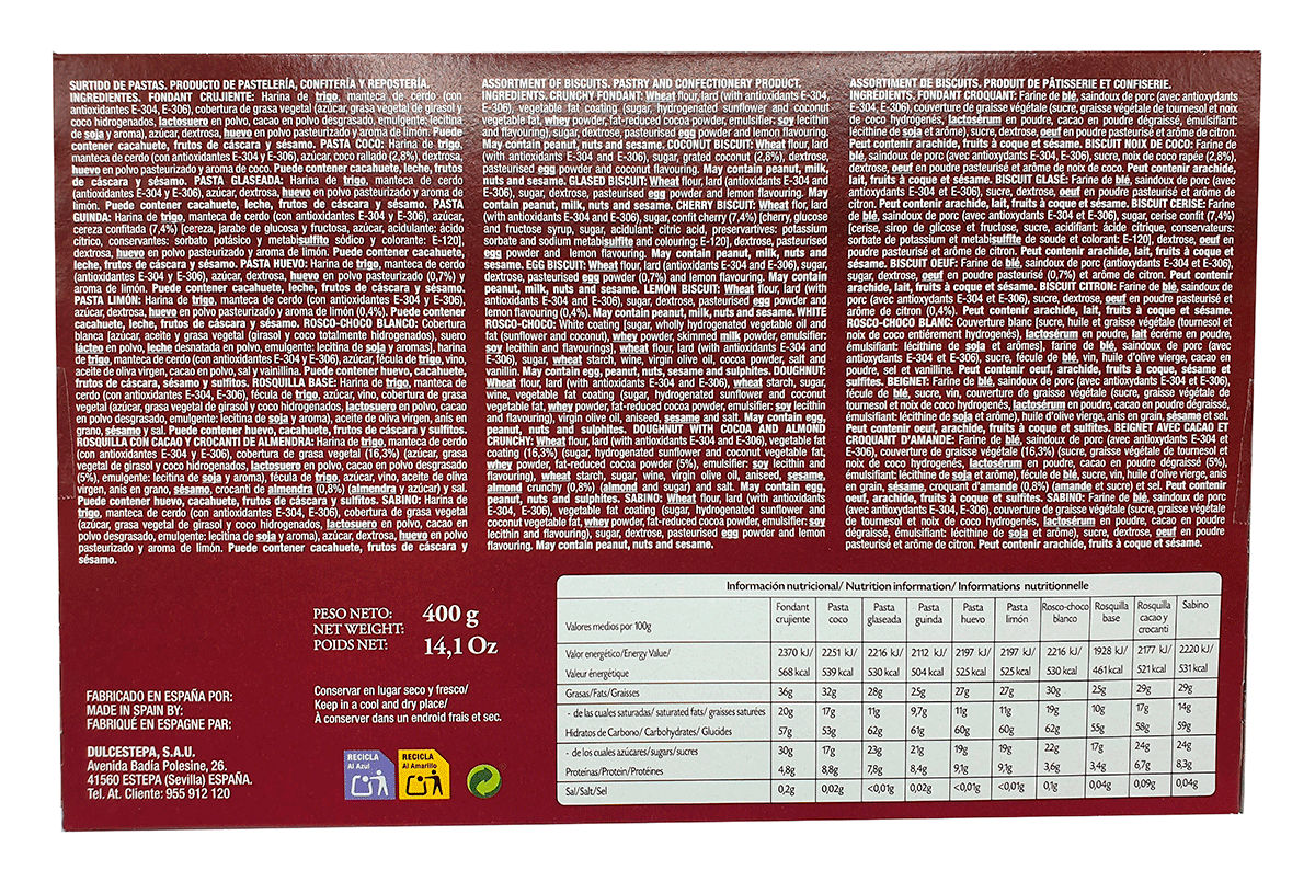 PASTAS SURTIDAS 400 G.