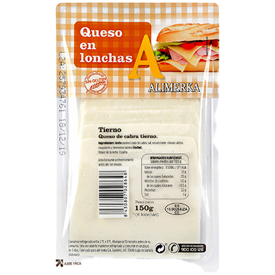 QUESO DE CABRA EN LONCHAS 150 G.