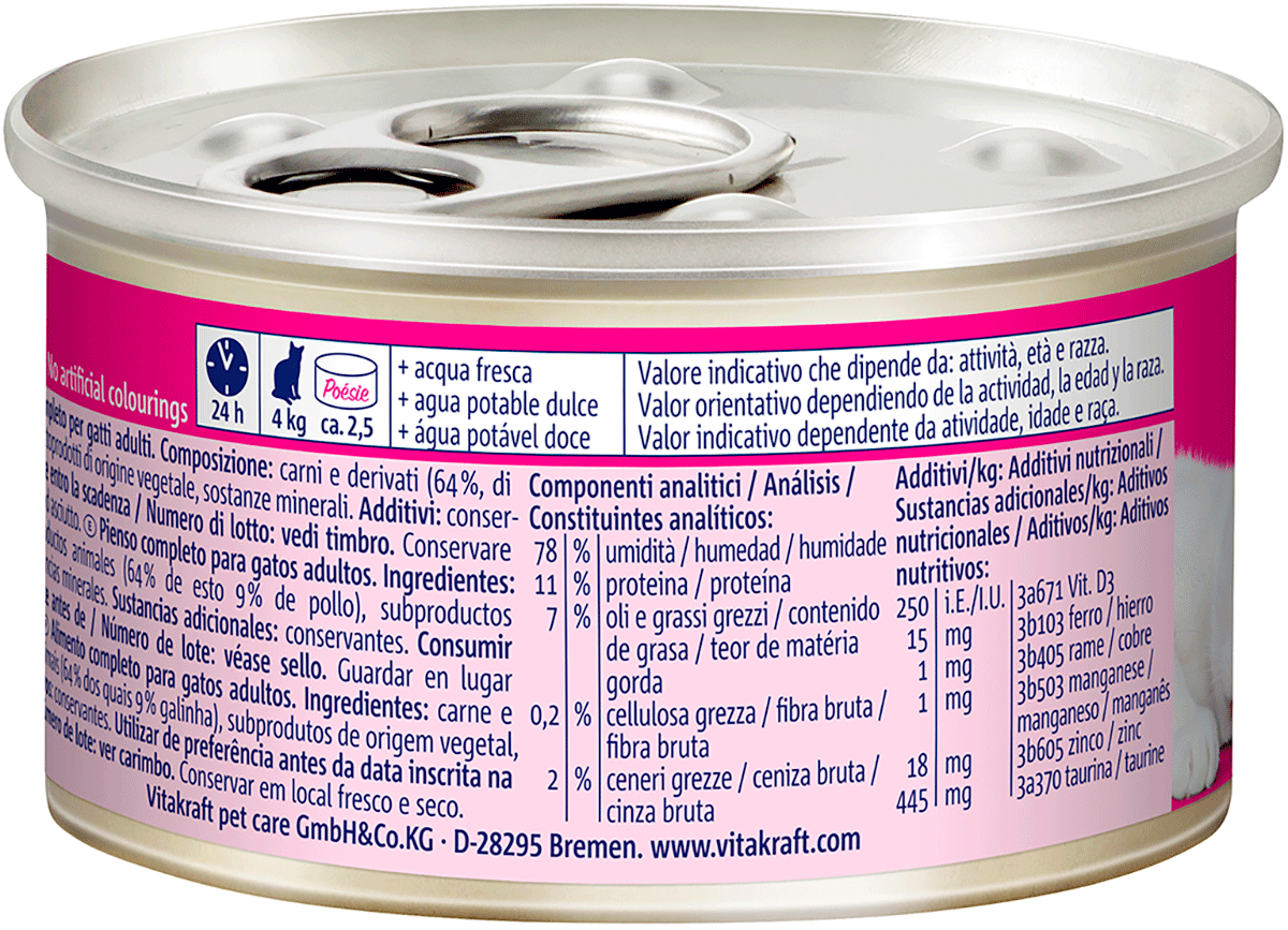 MOUSSE DE POLLO PARA GATOS POESIE 85 G.