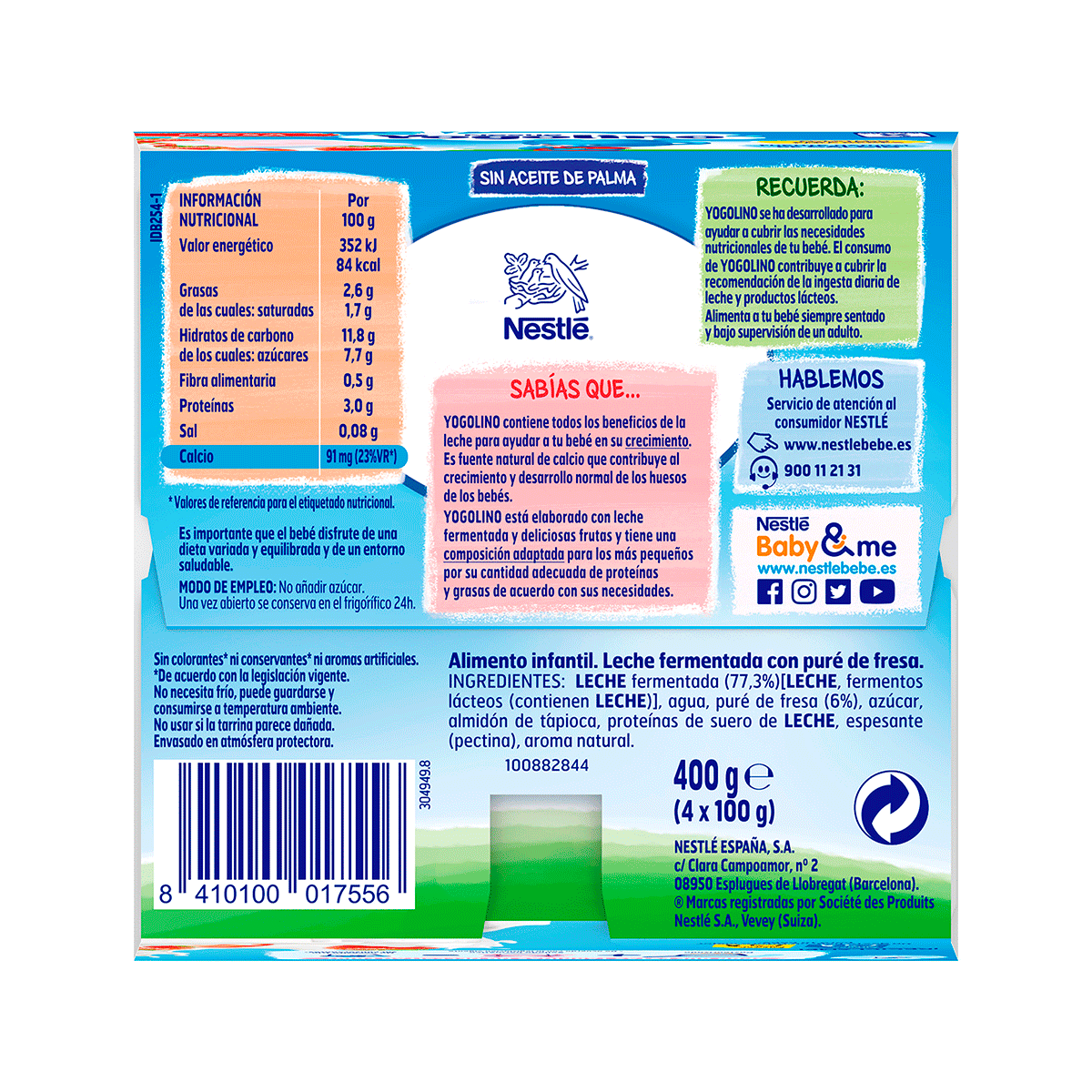 YOGOLINO FRESA 100 G. PACK 4