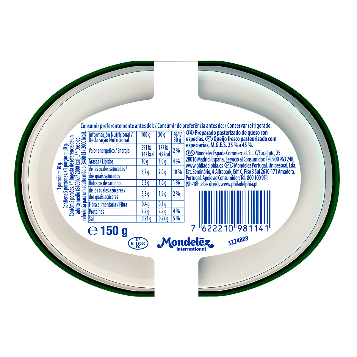 QUESO A LAS FINAS HIERBAS 150 G.