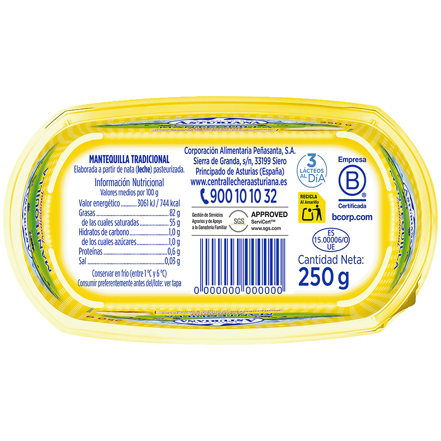 MANTEQUILLA TRADICIONAL 250 G.